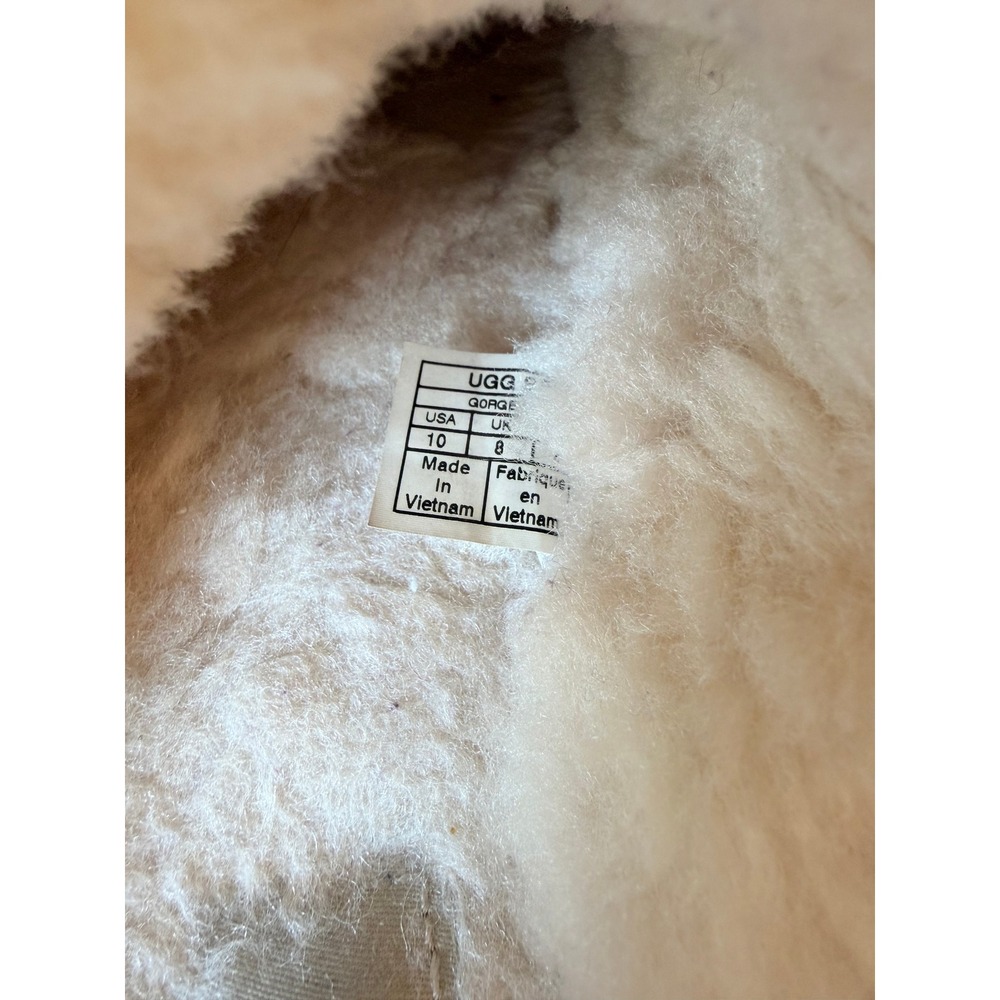 UGG Scuffette Suede Sheepskin Slippers Women Chestnut Size 10 - Picture 3 of 6